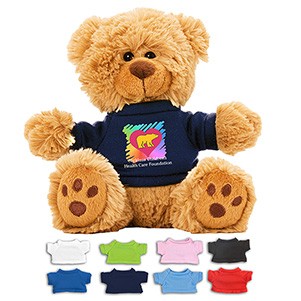 "Ted T. Bear" 6" Plush Teddy Bear w/Choice of T-Shirt Color (Overseas)