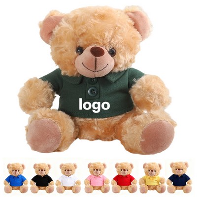 7" Stuffed Animals Plush Teddy Bear W/POLO Shirts