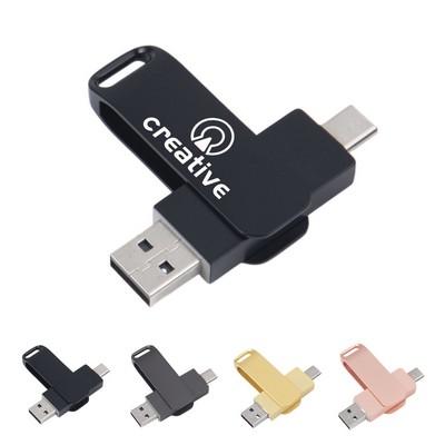 16GB 2-in-1 USB & Type-C Flash Drive