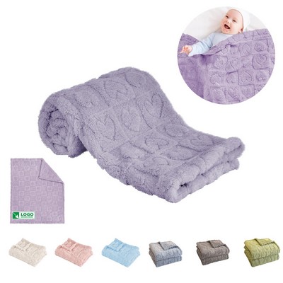 30*40 Fleece Baby Heart Checkered Blanket