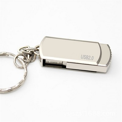 Twister Swivel USB Flash Drive with Keychain