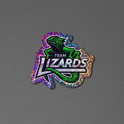 2" x 2" Vinyl Die Cut Glitter Sticker 6mil