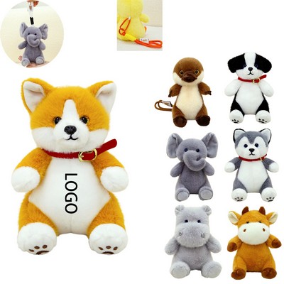 Springy Plush Animal Keychain