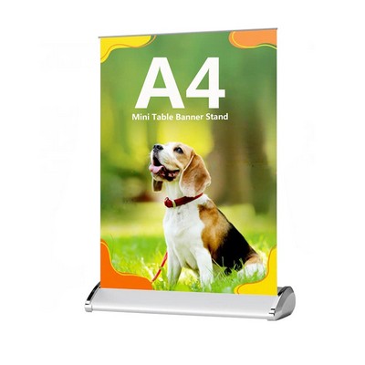 A4 Retractable Roll-Up Banner Stand (8.3" x 11.7") – Retractable Stand with Banner