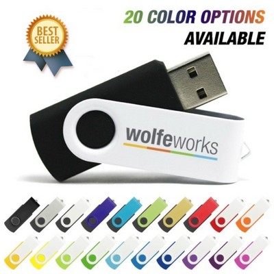 4 GB USB Flash Drive w/Metal Swivel Cover